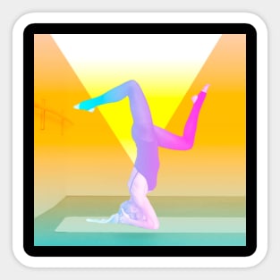 Pastel Yoga Girl Sticker